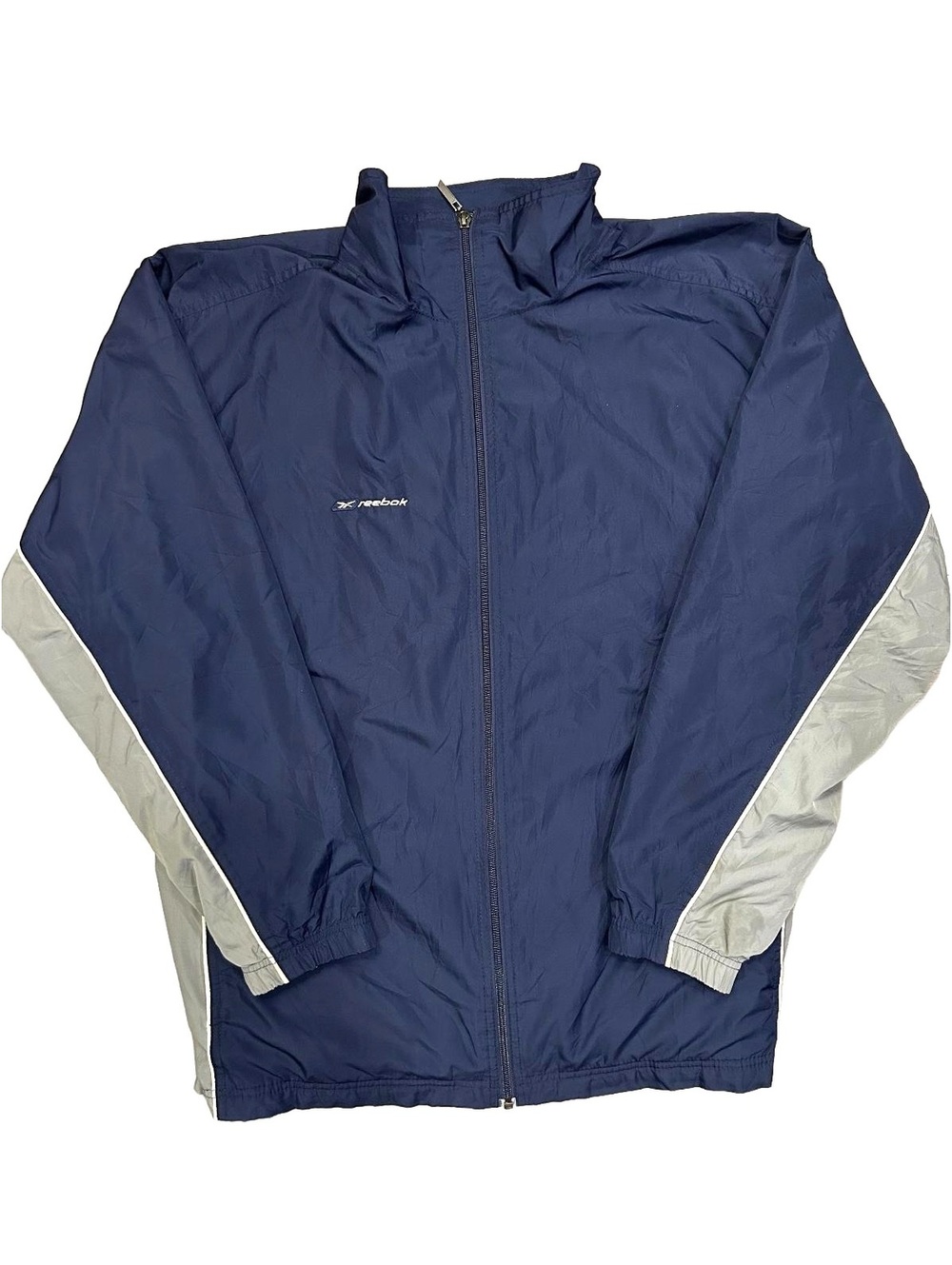 Vintage 90s Reebok Navy Blue Windbreaker Track Jacket size L